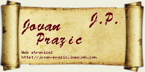 Jovan Pražić vizit kartica